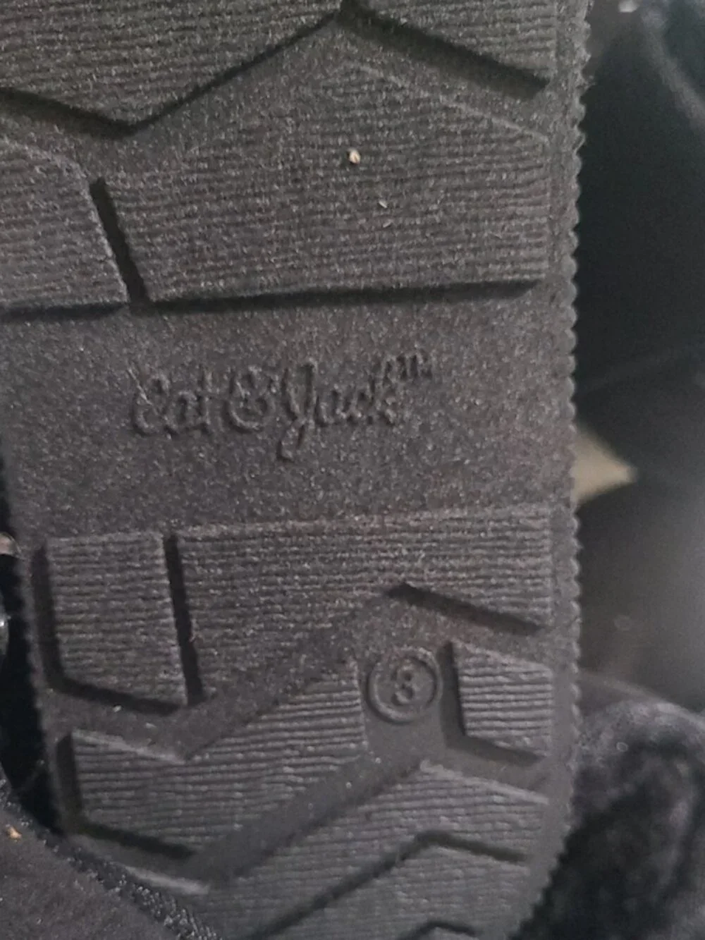 NWT! Cat & Jack Girls 3 Black Suede Shearling Faux Fur Lined Boots Side Zippers